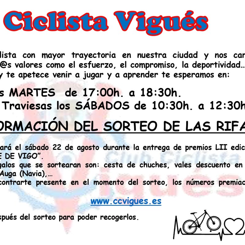 Sorteo – 52º Gran Premio Cidade de Vigo – Agosto 2026